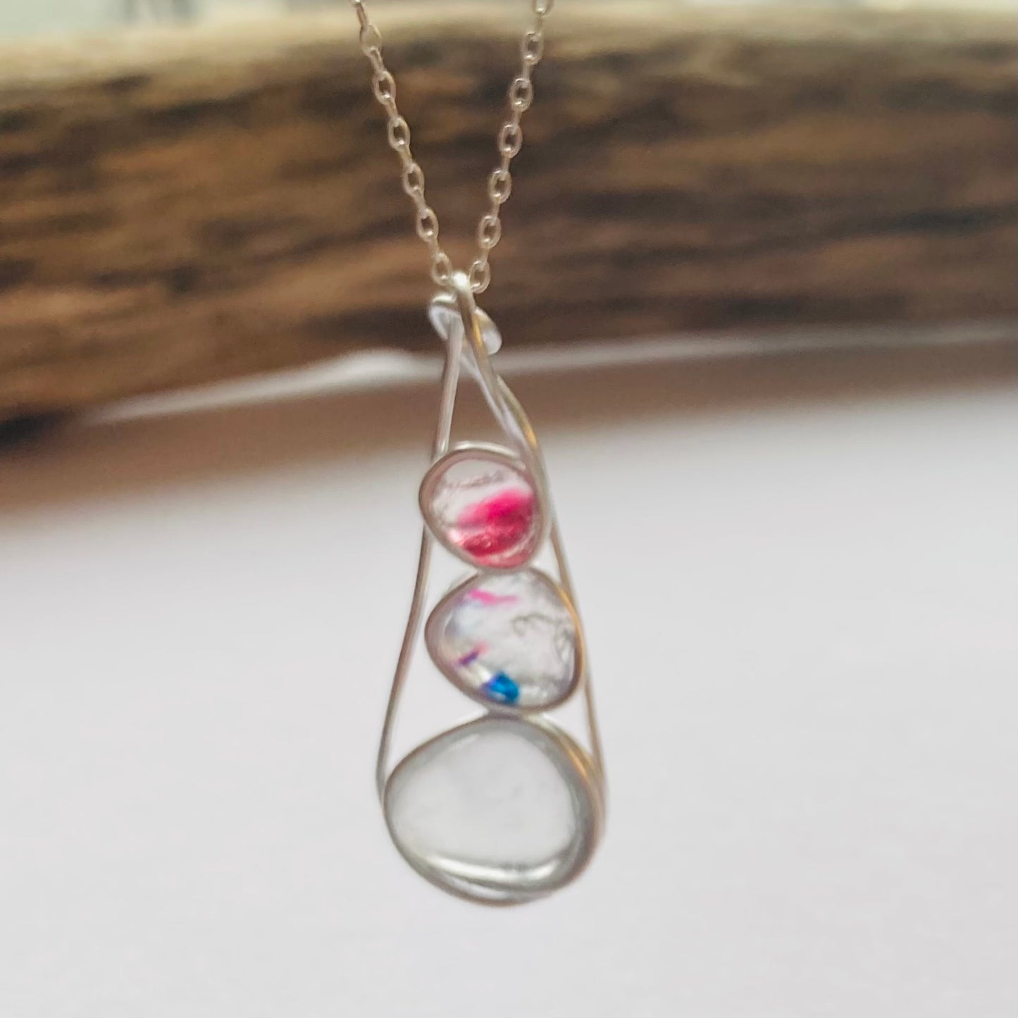 Lovely Three Piece Seaham Sea Glass Pendant