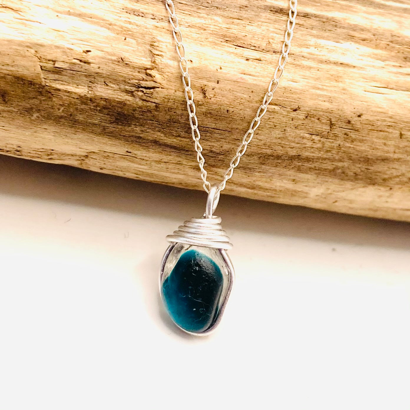 Turquoise Seaham Sea Glass Multi Pendant