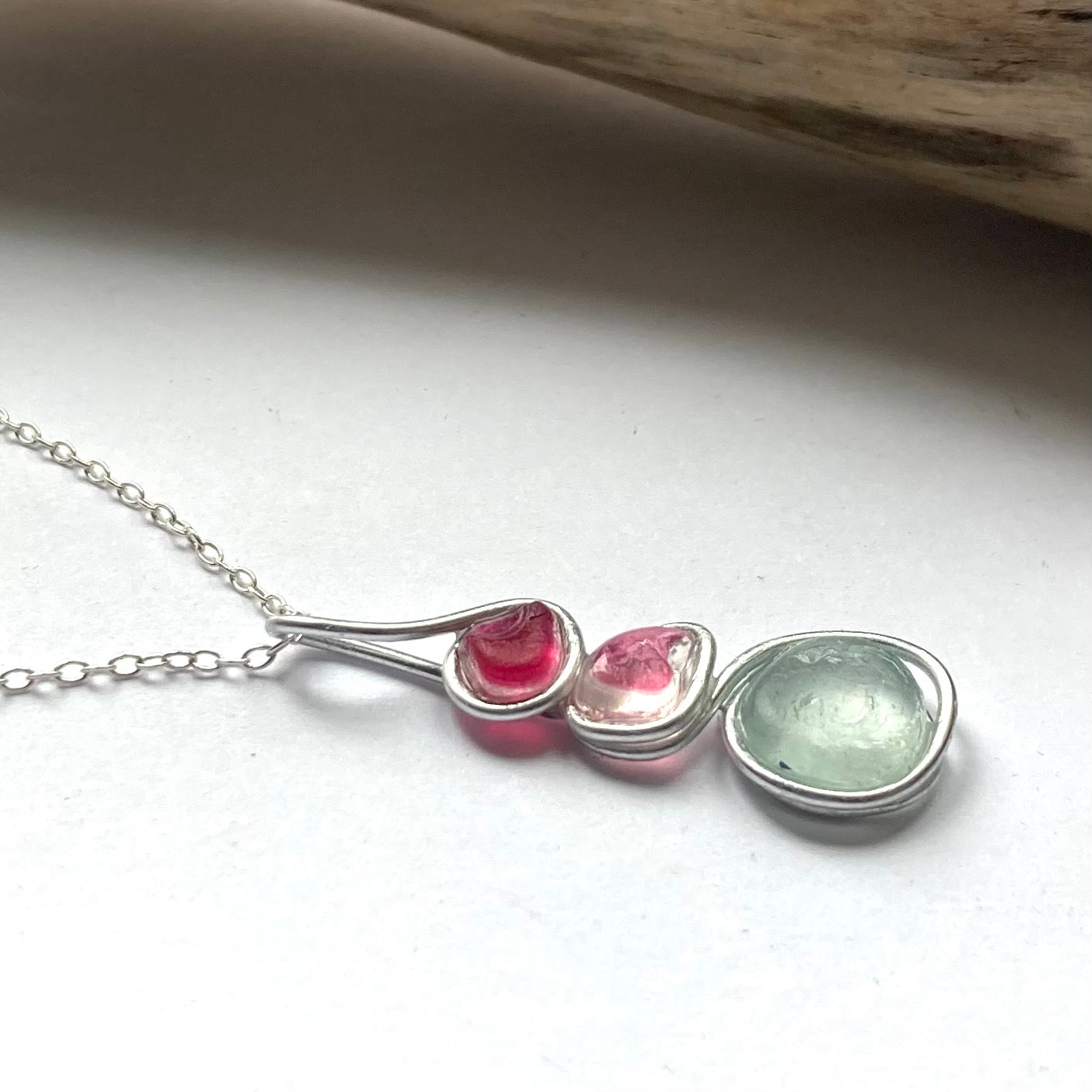 Three Piece Seaham Sea Glass Pendant
