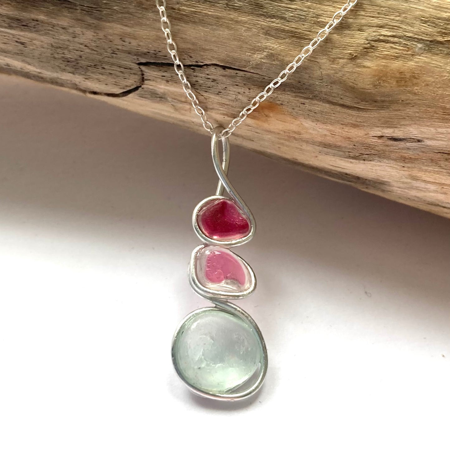 Three Piece Seaham Sea Glass Pendant