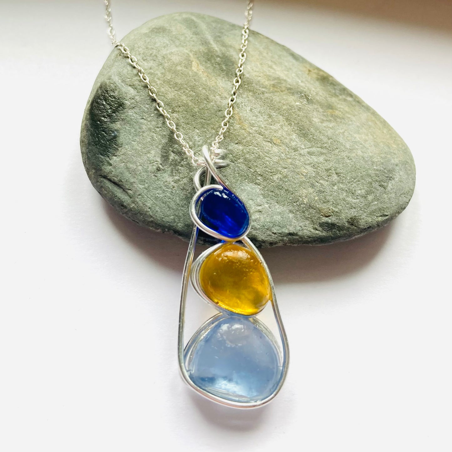 Three Piece Seaham Sea Glass Pendant