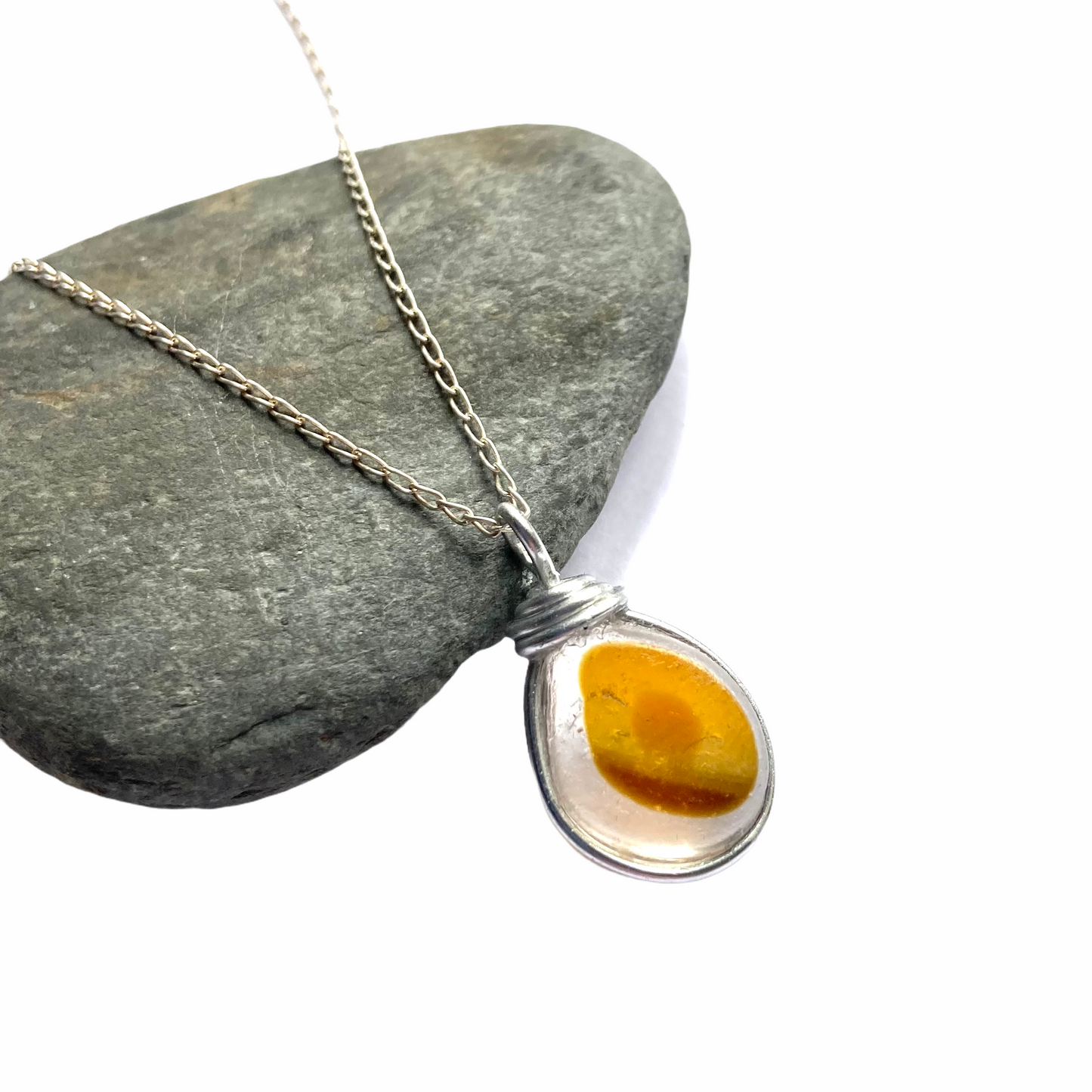 Yellow Tones Seaham Sea Glass Multi Pendant