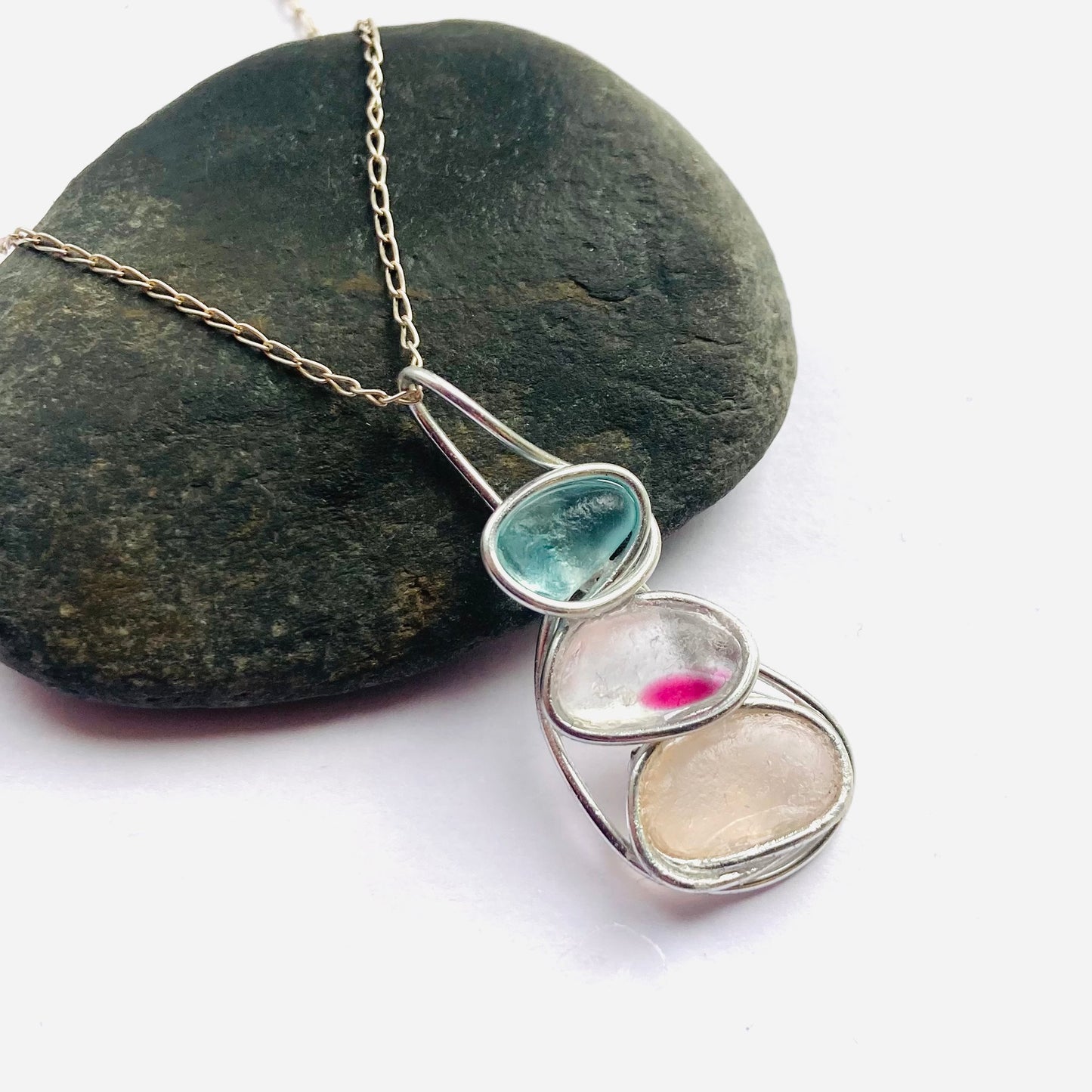Three Piece Seaham Sea Glass Pendant