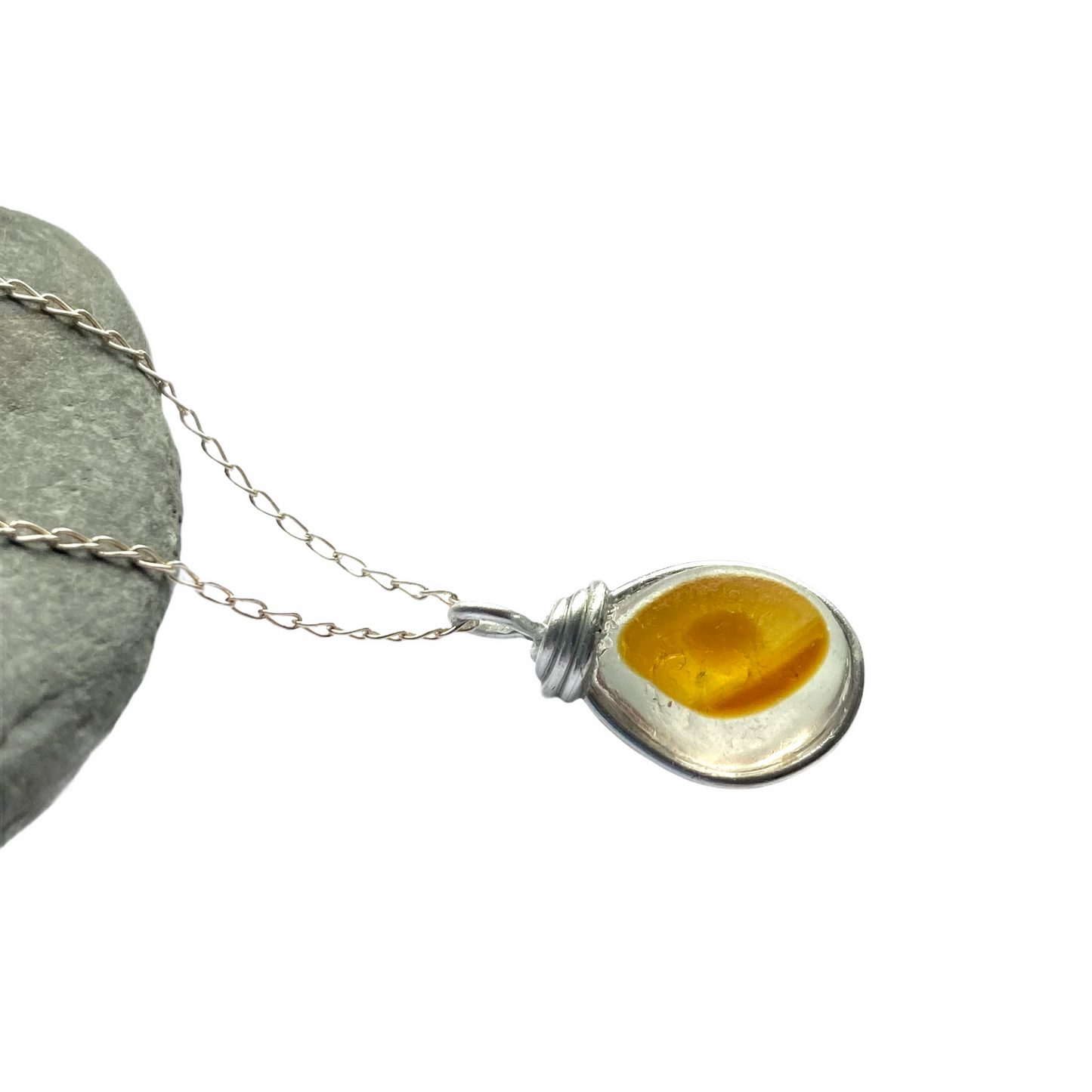 Yellow Tones Seaham Sea Glass Multi Pendant