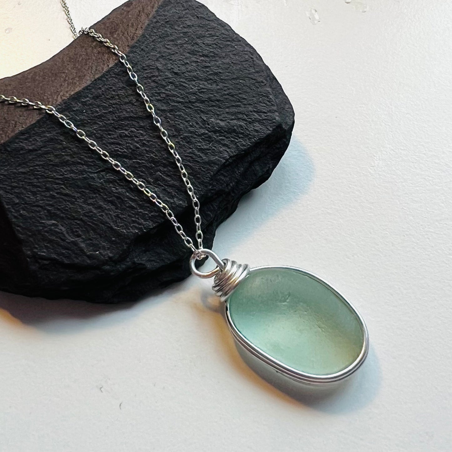 Aqua Seaham Sea Glass Pendant