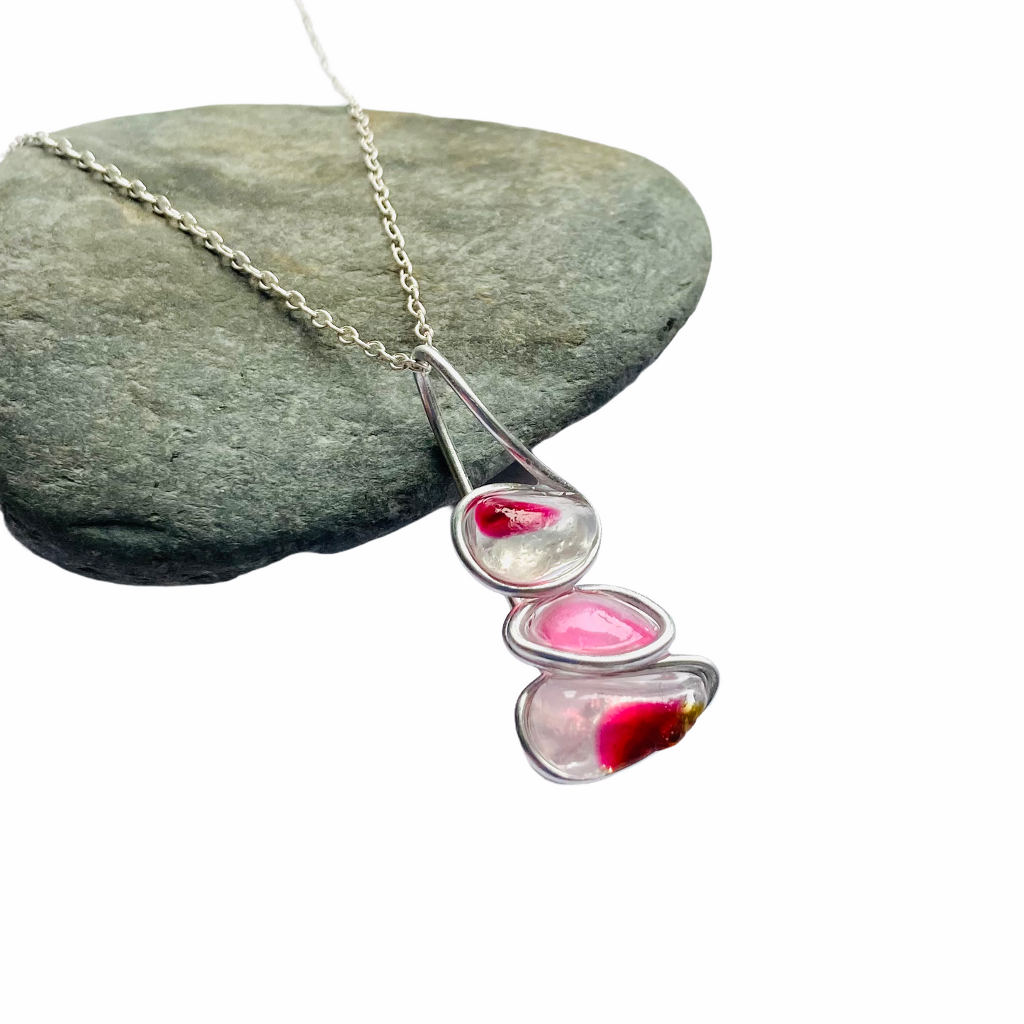 Multi Tone Pinks Seaham Sea Glass Pendant