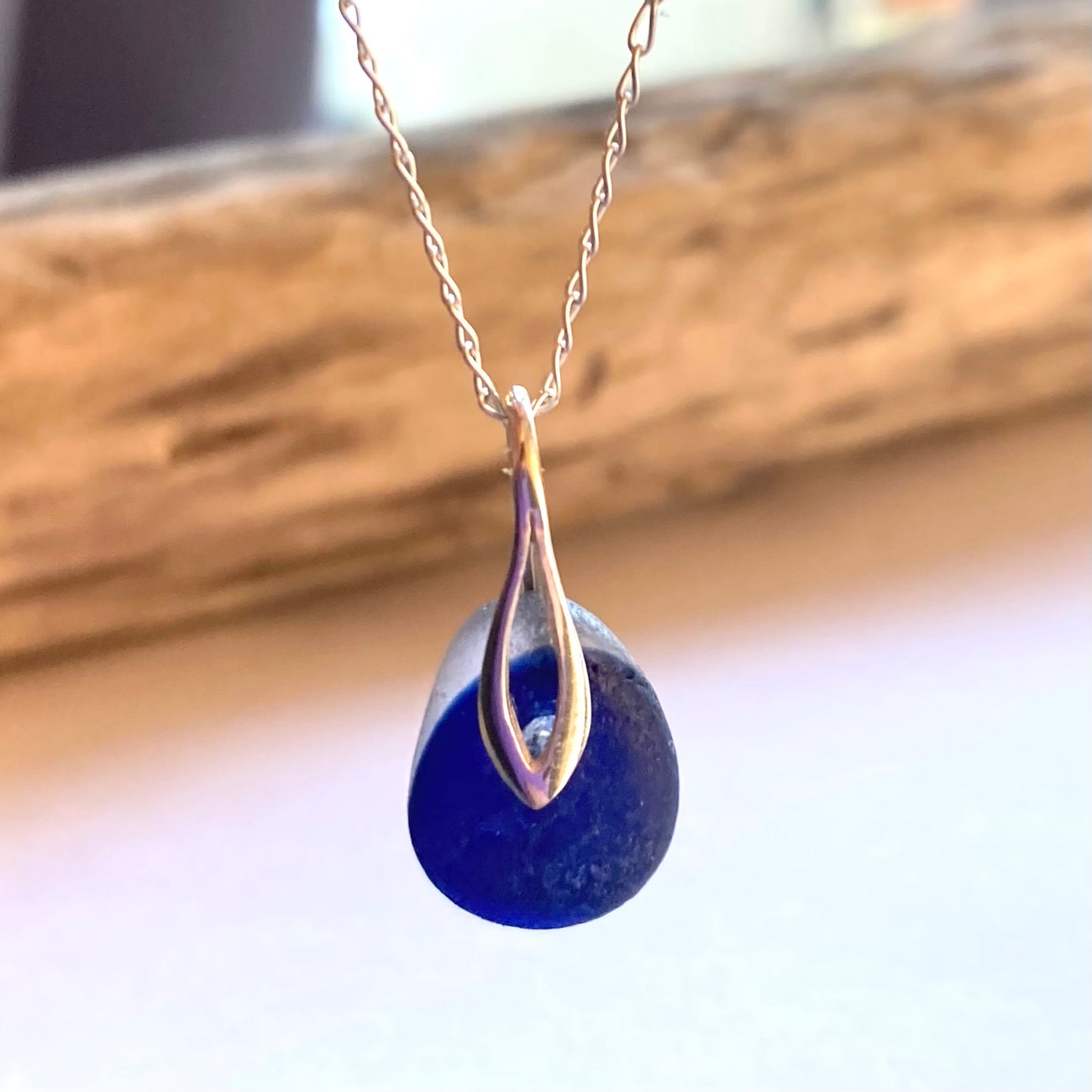 Blue Seaham Sea Glass Multi on Sterling Silver