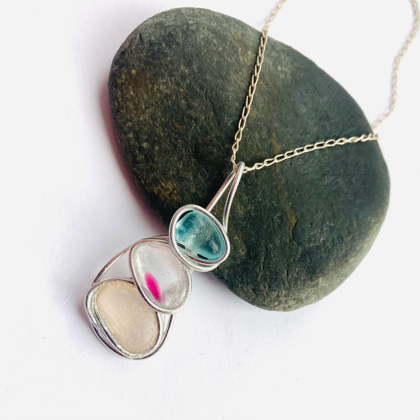 Three Piece Seaham Sea Glass Pendant