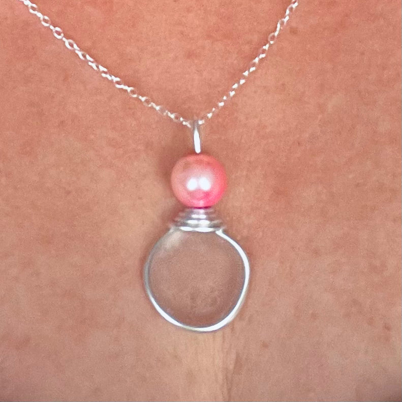Seaham Sea Glass Rare Pale Pink Pendant