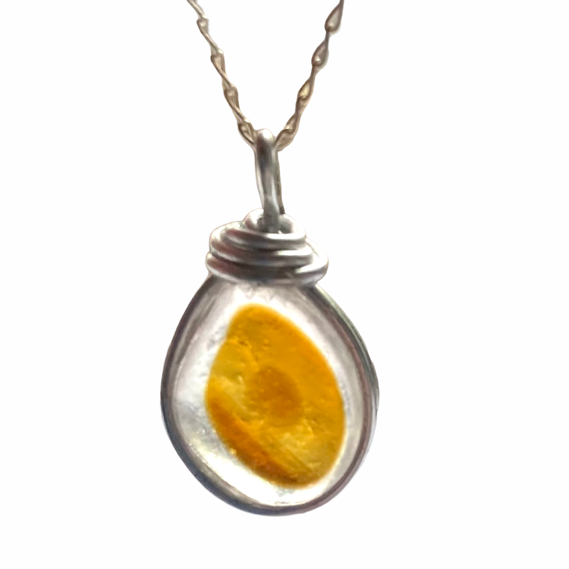 Yellow Tones Seaham Sea Glass Multi Pendant