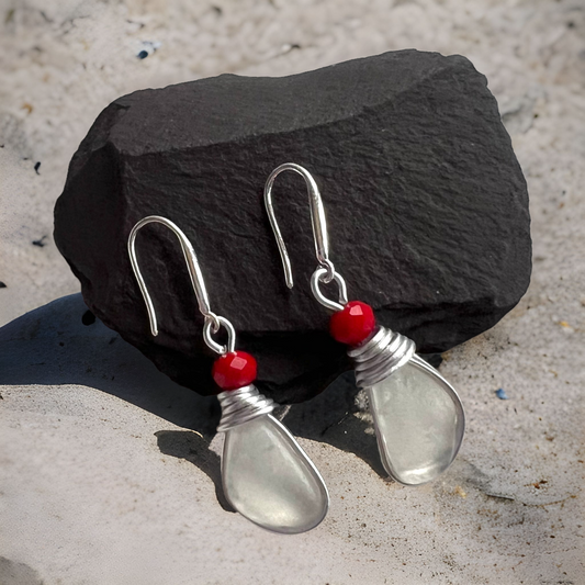 Sea Glass & Berry Earrings