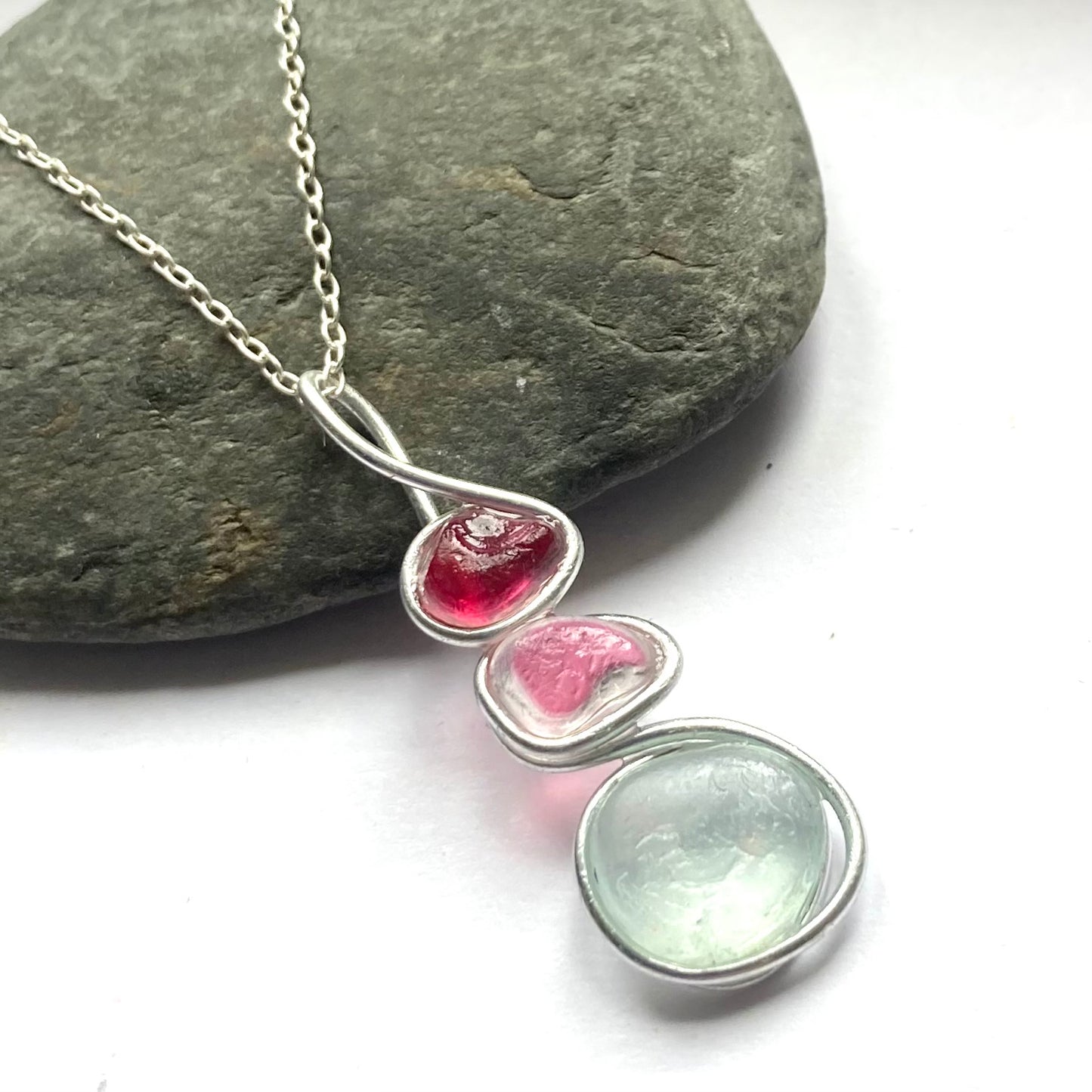 Three Piece Seaham Sea Glass Pendant