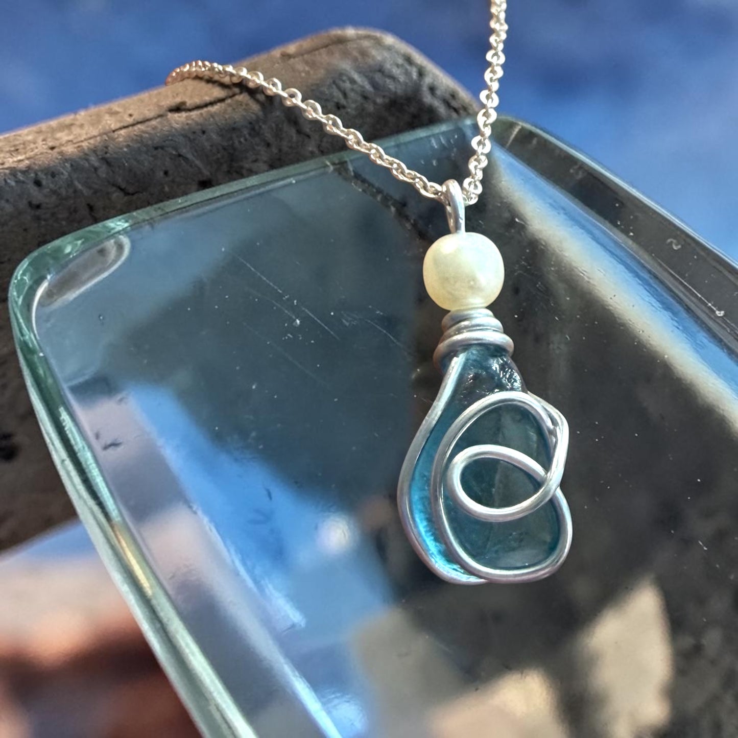 Scottish Highlands Blue Swirly Pendant