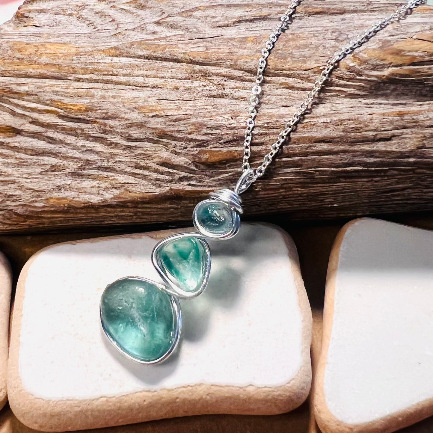 Three Piece Seaham Sea Glass Pendant