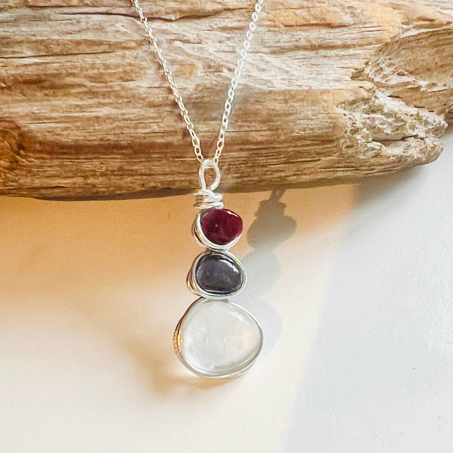 Three Piece Seaham Sea Glass Pendant