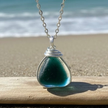 Turquoise Seaham Sea Glass Multi Pendant