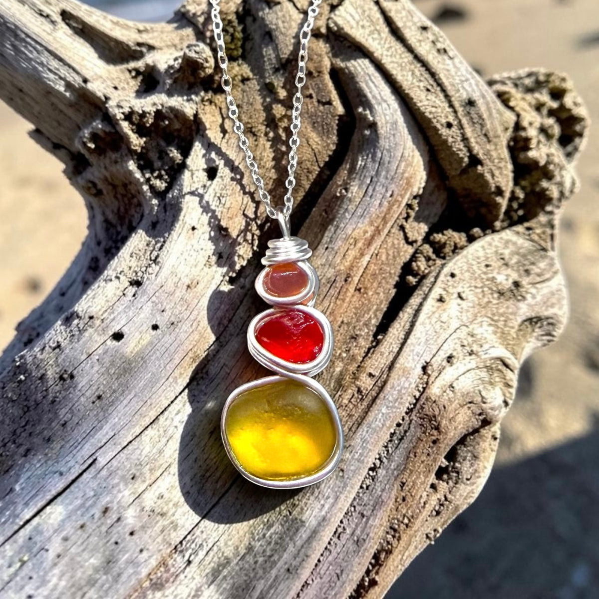 Three Piece Seaham Sea Glass Pendant