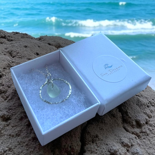 Seafoam Green Seaham Sea Glass Pendant