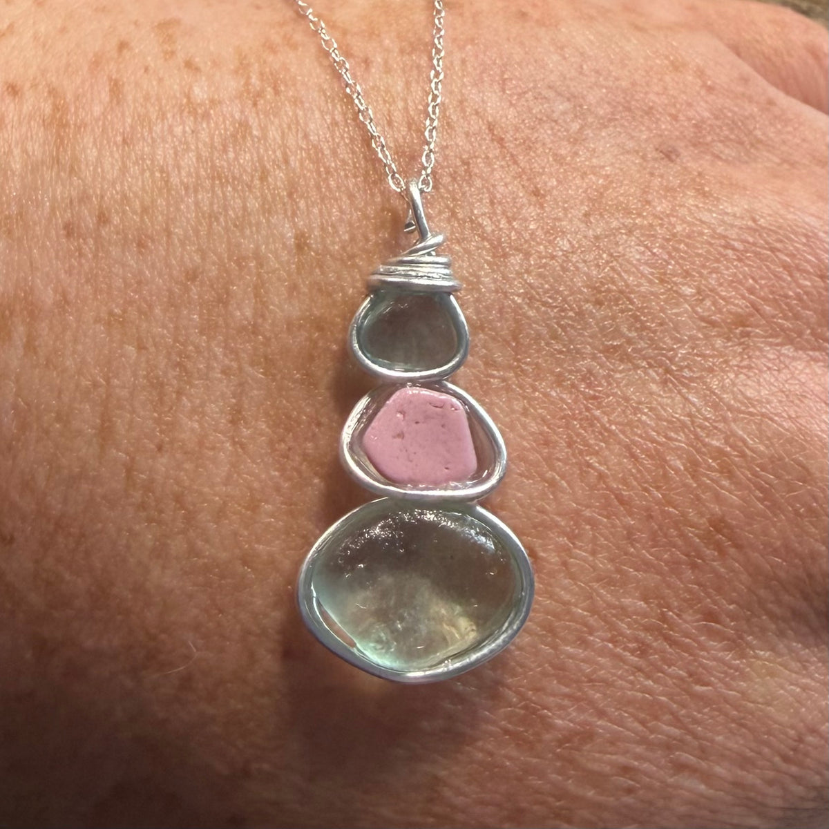Three Piece Seaham Sea Glass Pendant