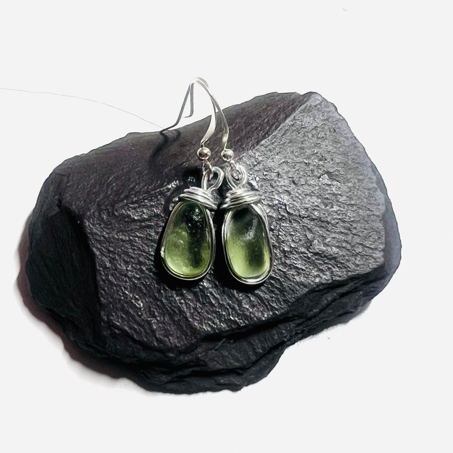 Small Dangly Seaham Sea Glass Earrings