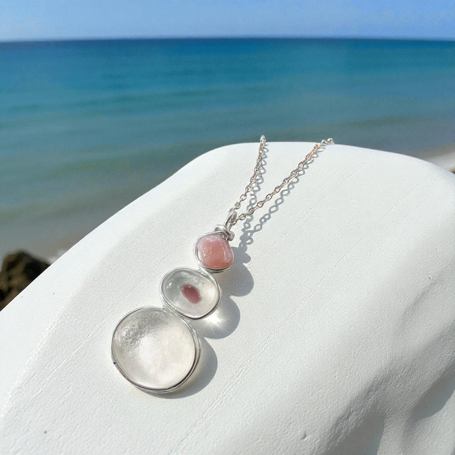 Three Piece Seaham Sea Glass Pendant