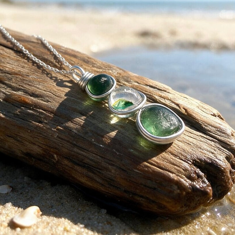 Three Piece Seaham Sea Glass Pendant