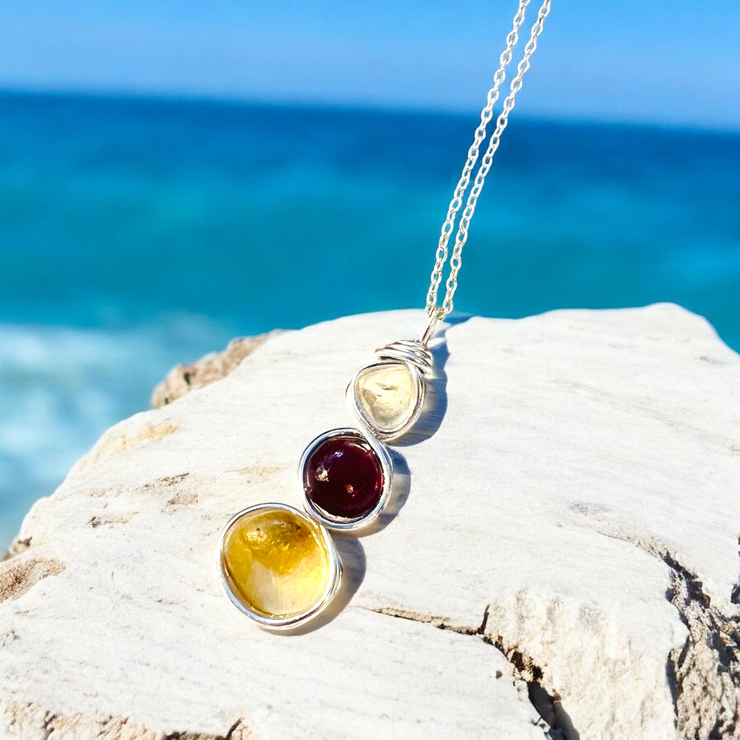 Three Piece Seaham Sea Glass Pendant