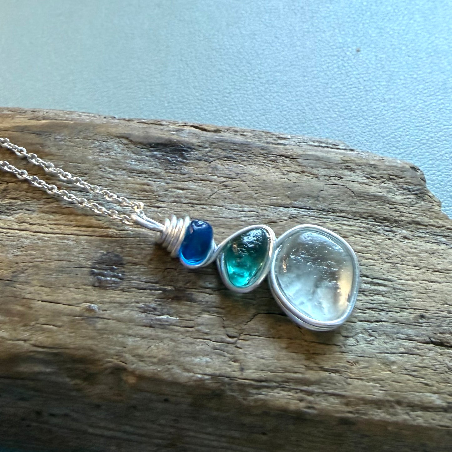 Three Piece Seaham Sea Glass Pendant