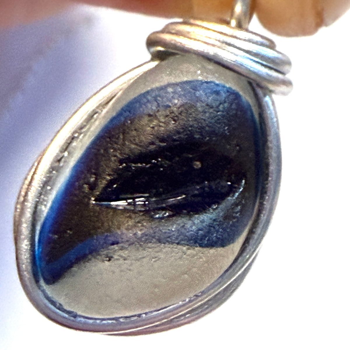 Seaham Sea Glass Multi Tone Blues  Pendant