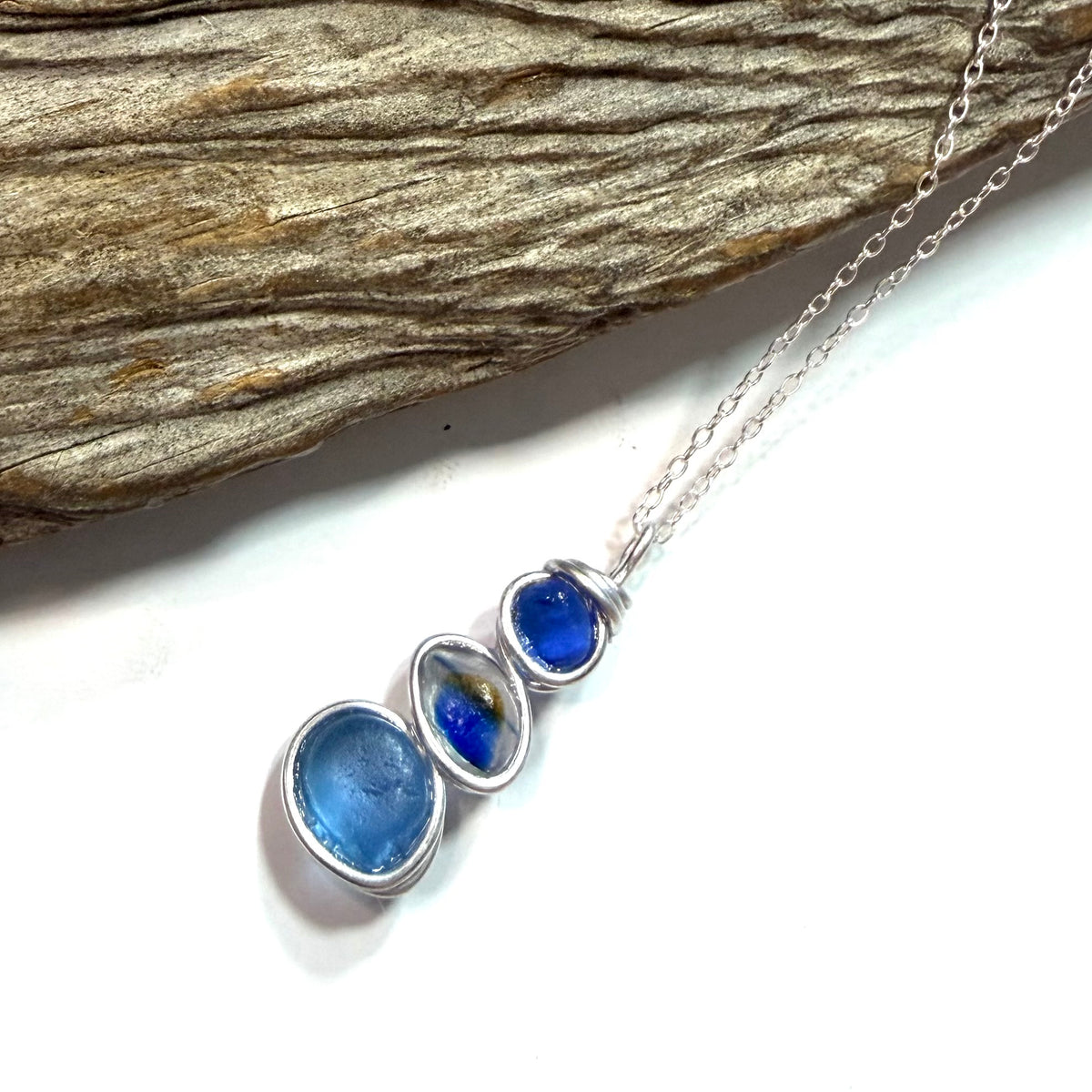 Three Piece Seaham Sea Glass Pendant
