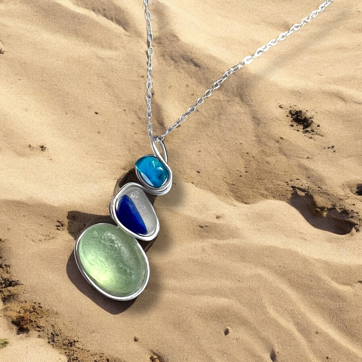 Three Piece Seaham Sea Glass Pendant