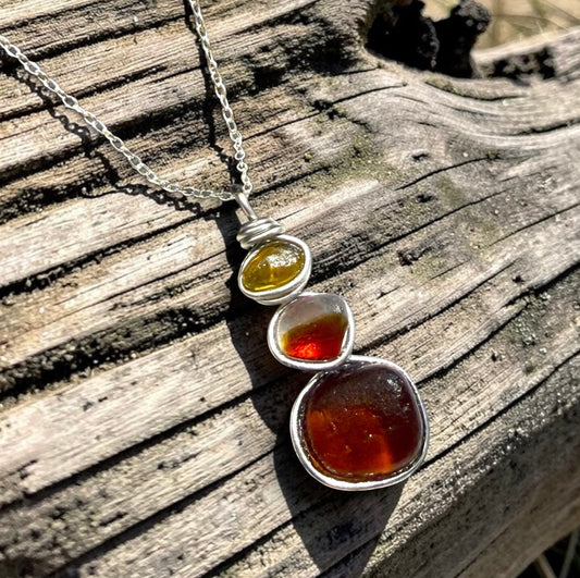 Three Piece Seaham Sea Glass Pendant