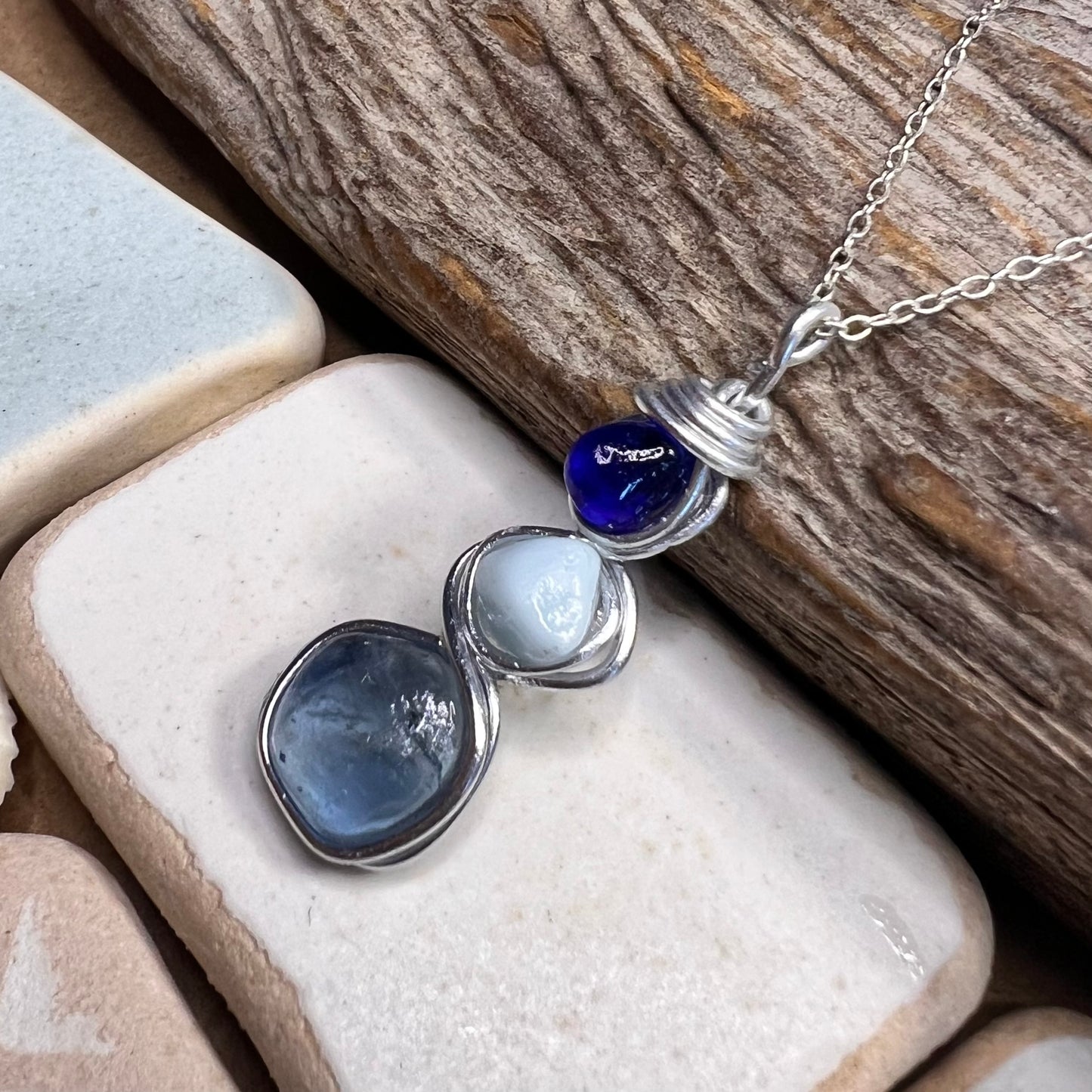 Three Piece Seaham Sea Glass Pendant