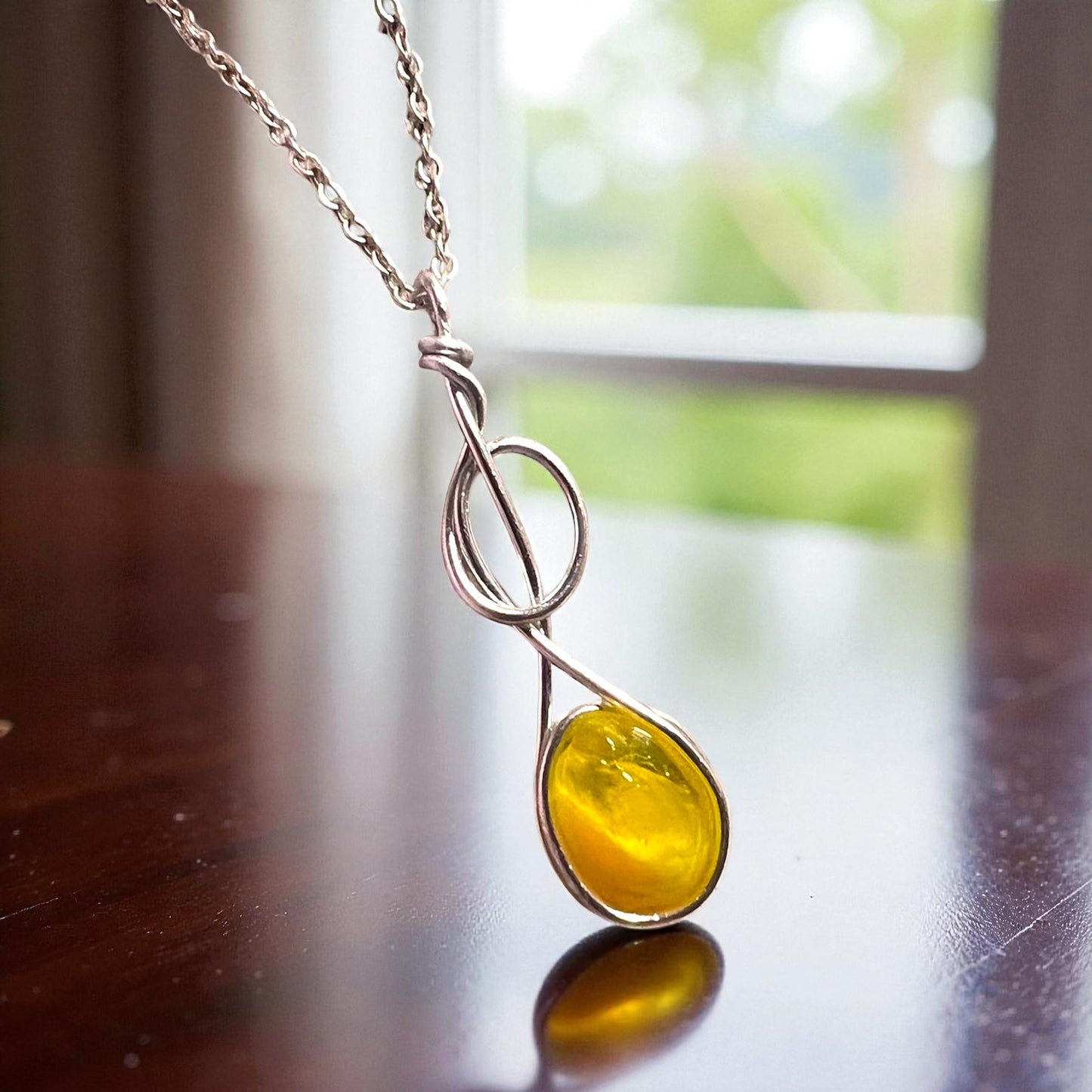 Canary Island Rare Yellow Sea Glass Pendant