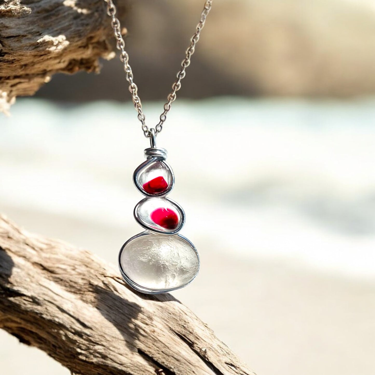 Three Piece Seaham Sea Glass Pendant