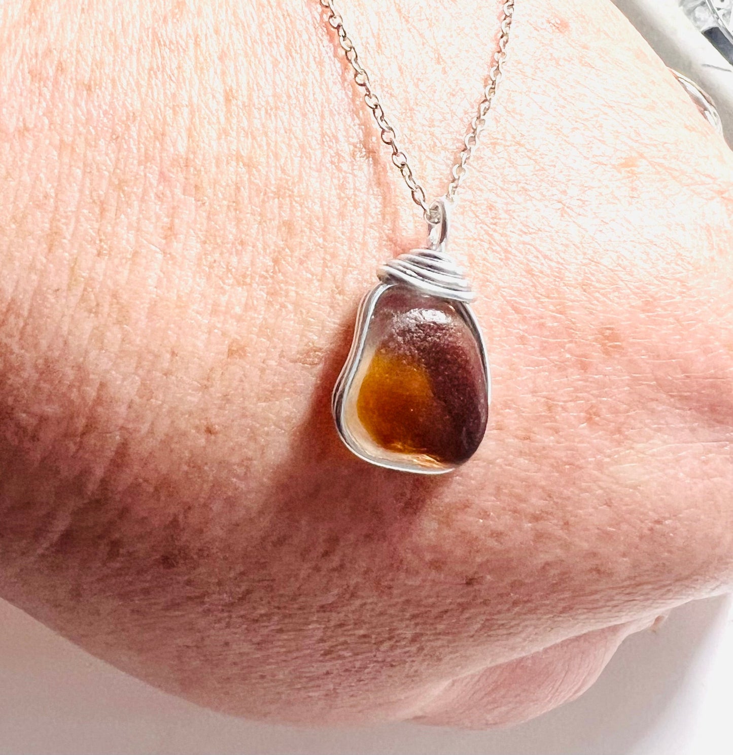 Large Multi Tone Seaham Sea Glass Pendant