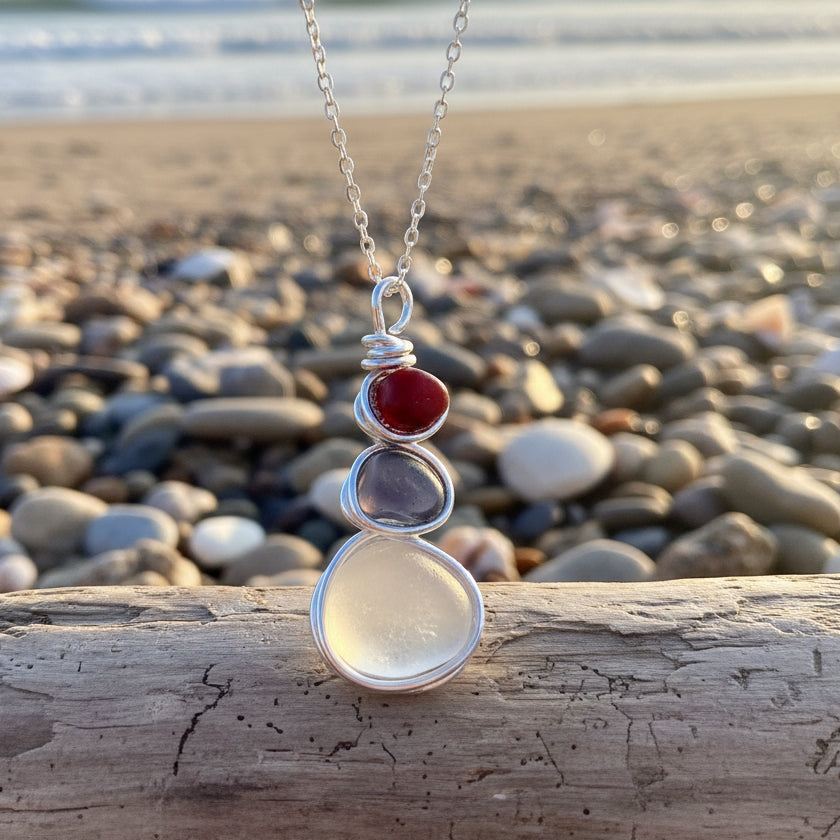 Three Piece Seaham Sea Glass Pendant