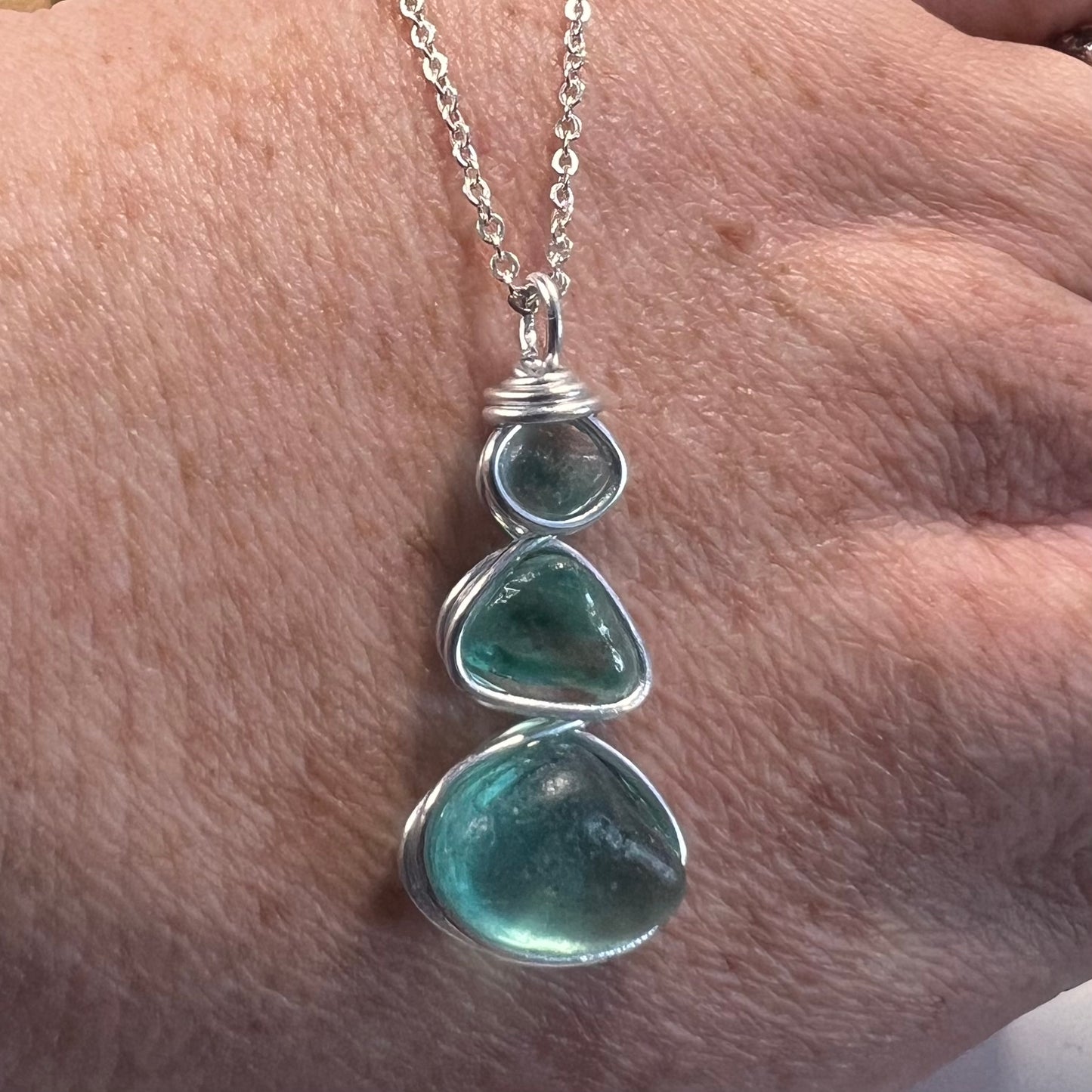 Three Piece Seaham Sea Glass Pendant