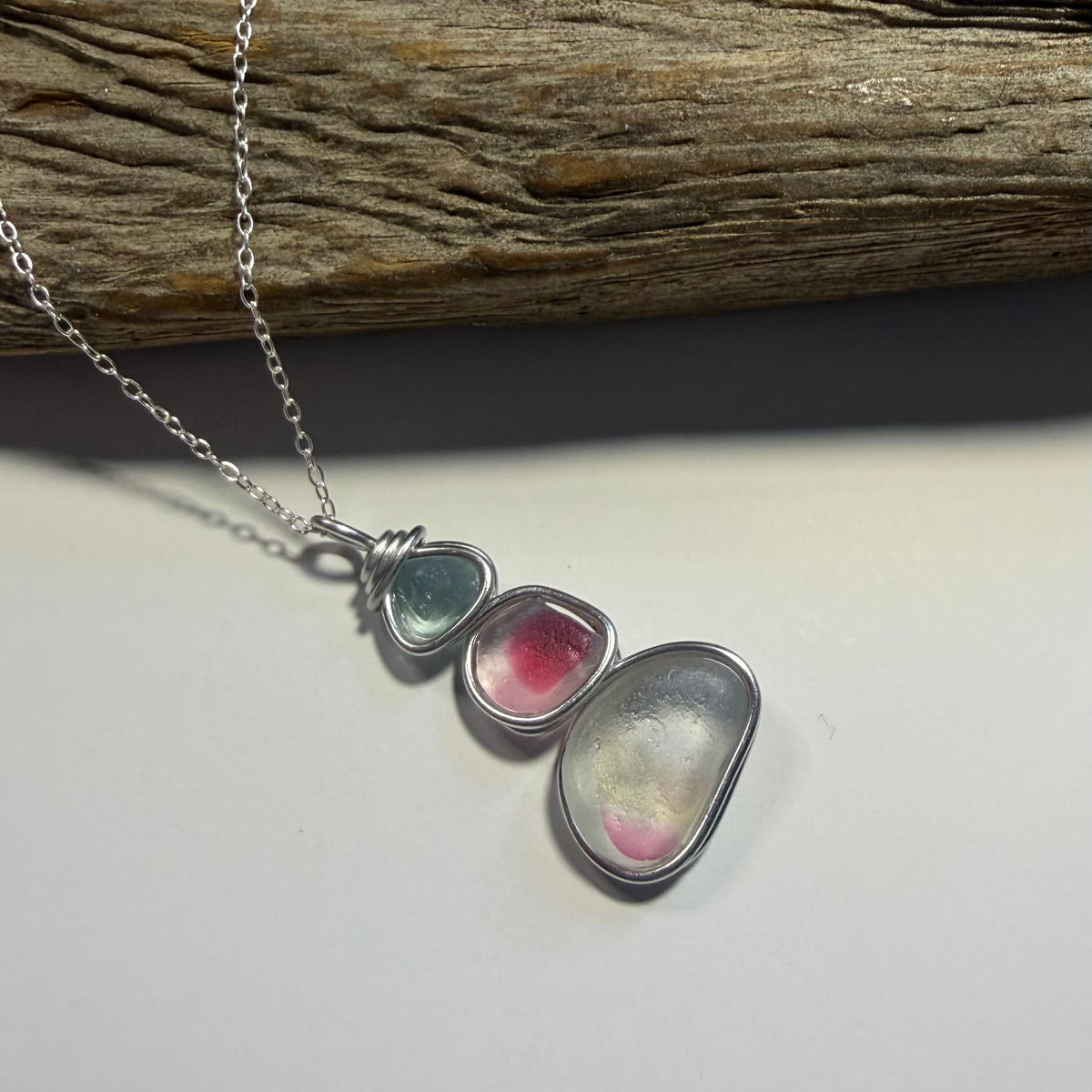 Multi Tone Seaham Sea Glass Multi Pendant