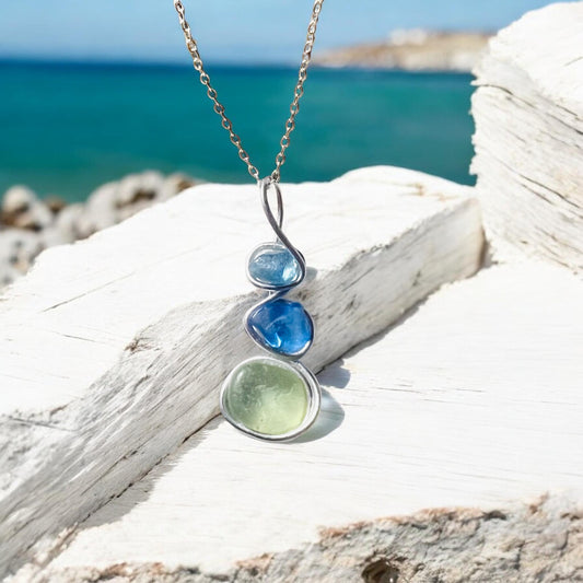 Three Piece Seaham Sea Glass Pendant