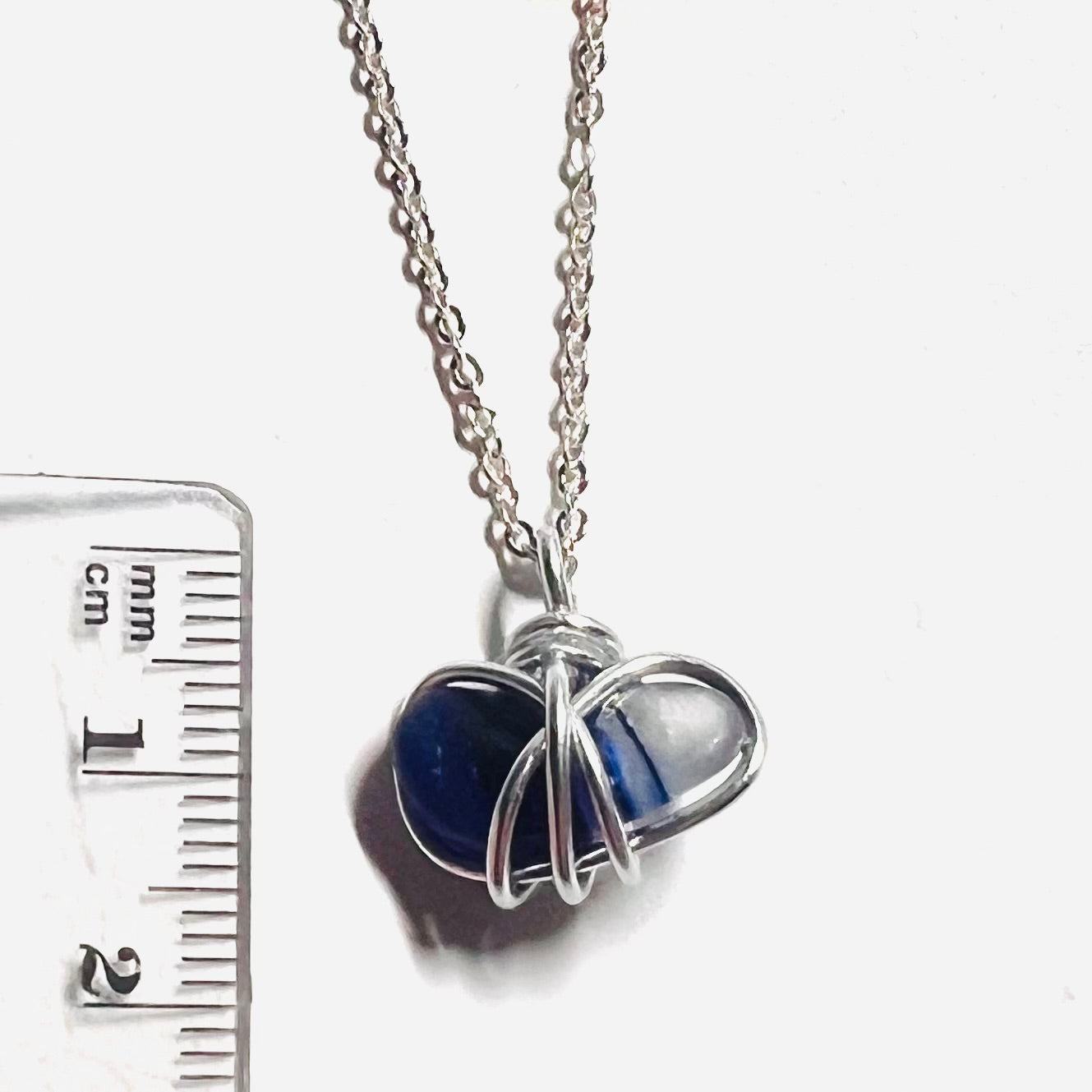 Blue and White Seaham Sea Glass Multi Pendant