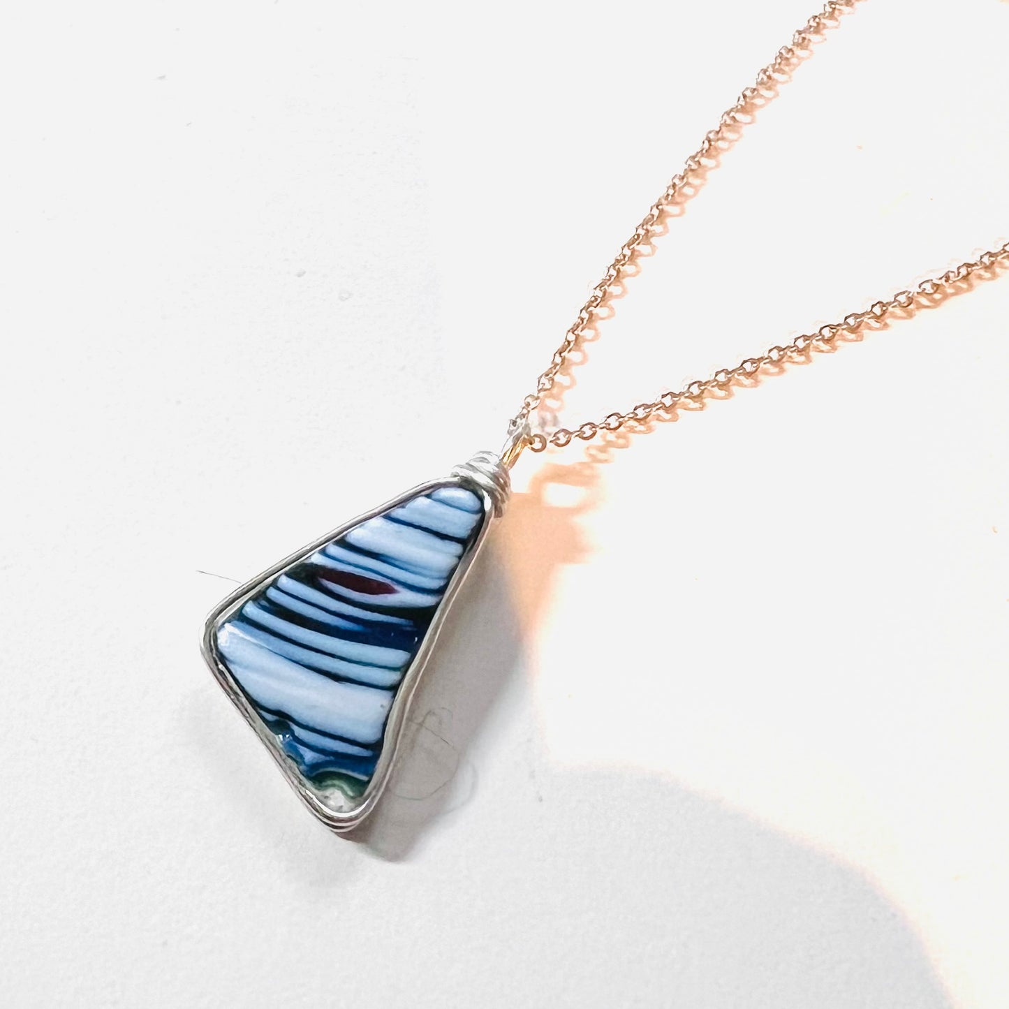 Large Canary Sea Glass Pendant