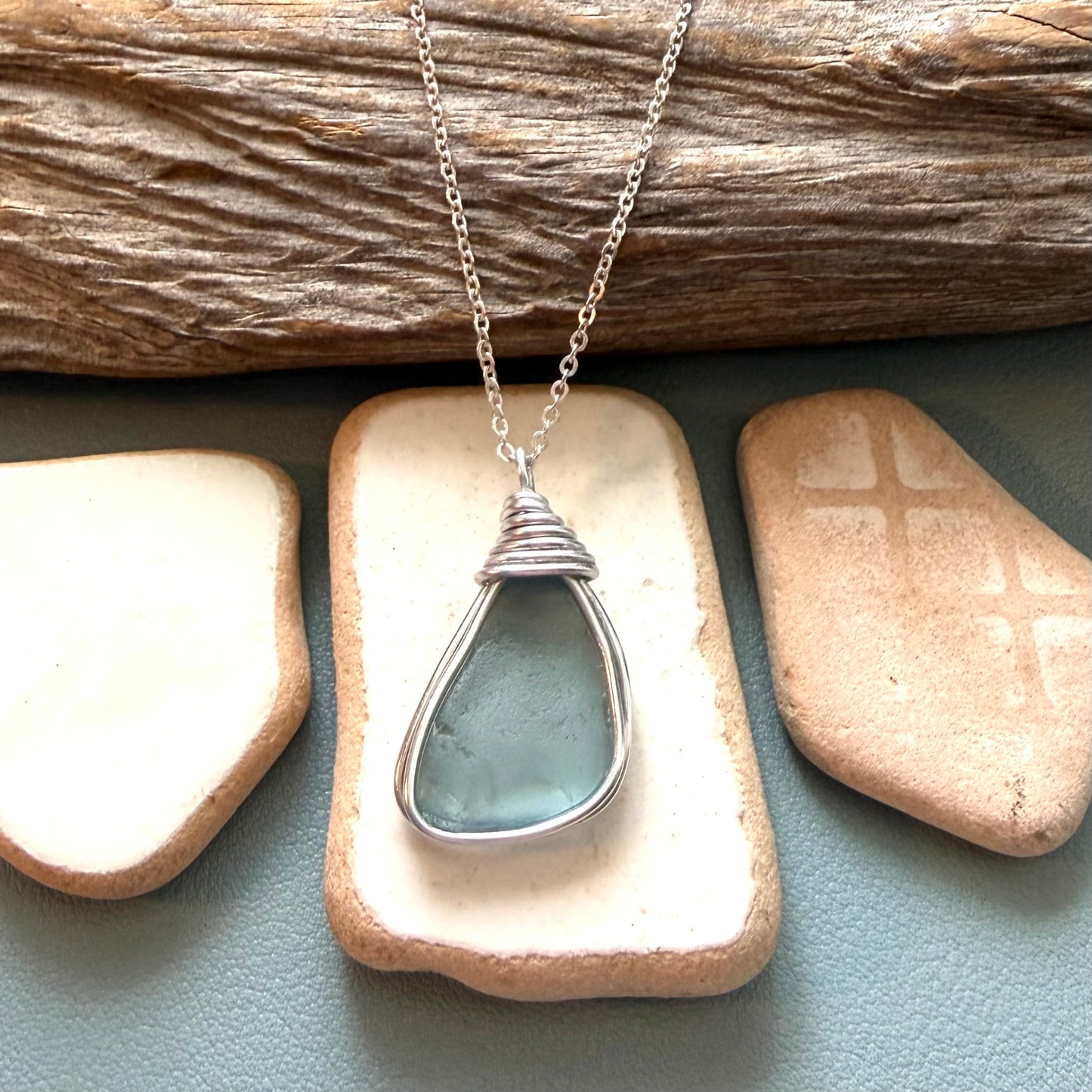 Grey Seaham Sea Glass Pendant