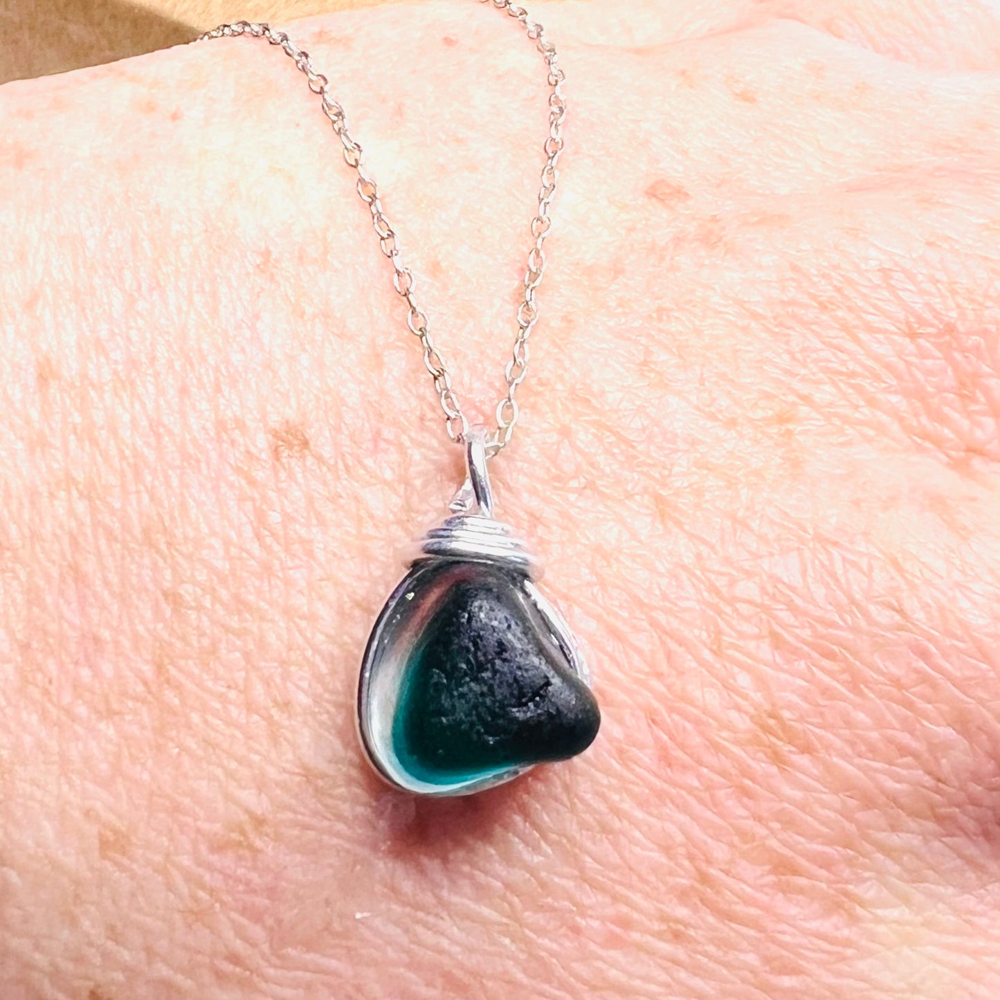 Turquoise Seaham Sea Glass Multi Pendant