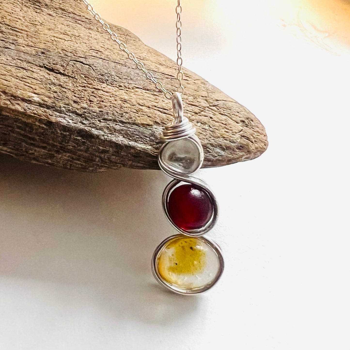 Three Piece Seaham Sea Glass Pendant