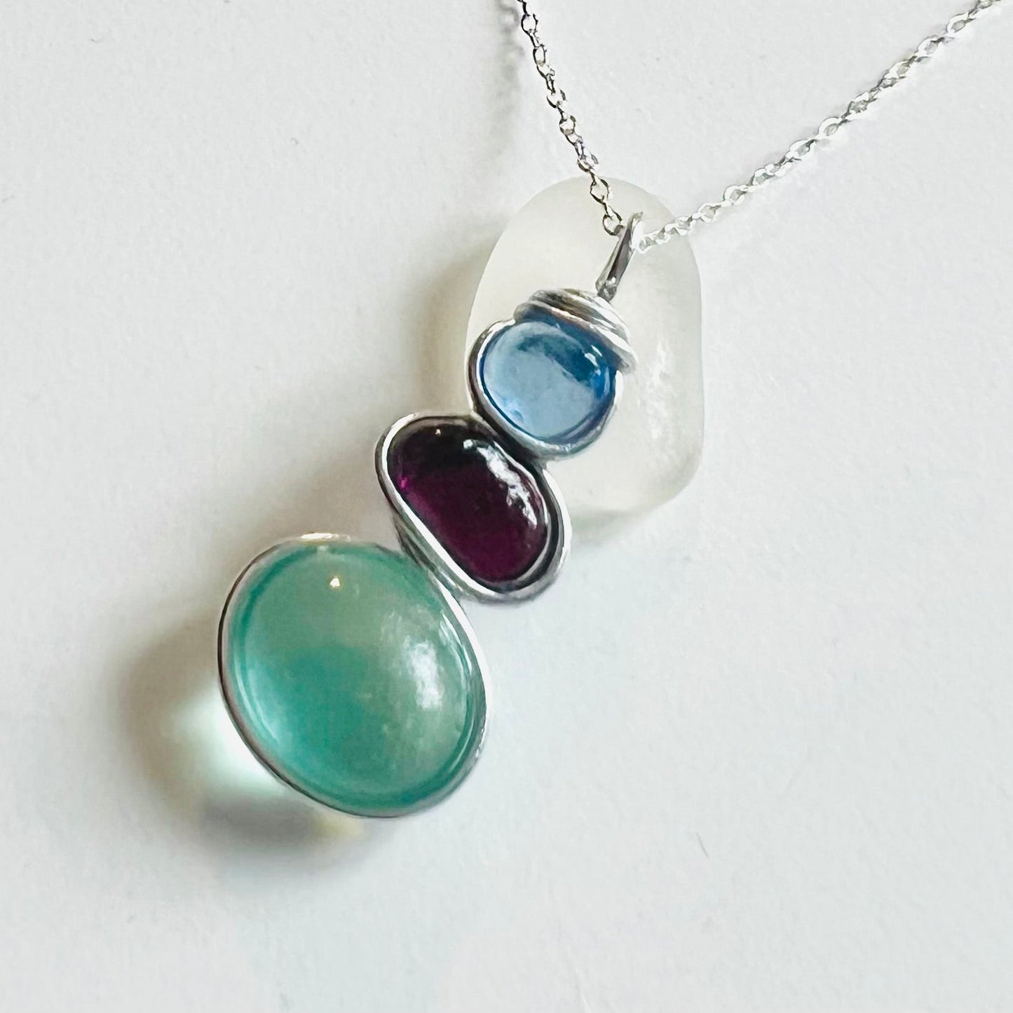 Three Piece Seaham Sea Glass Pendant