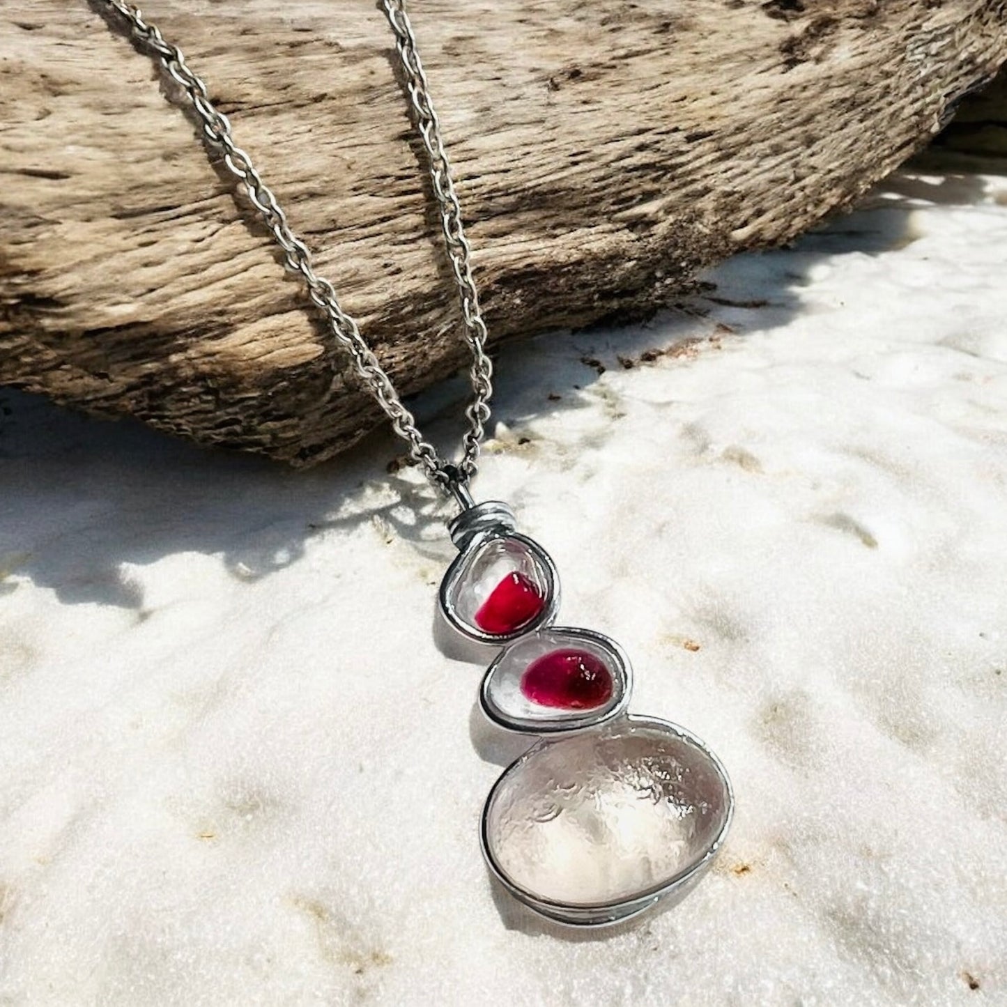 Three Piece Seaham Sea Glass Pendant