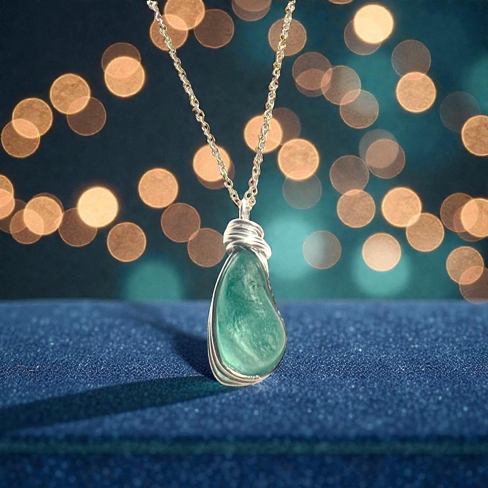 Aqua Seaham Sea Glass Pendant