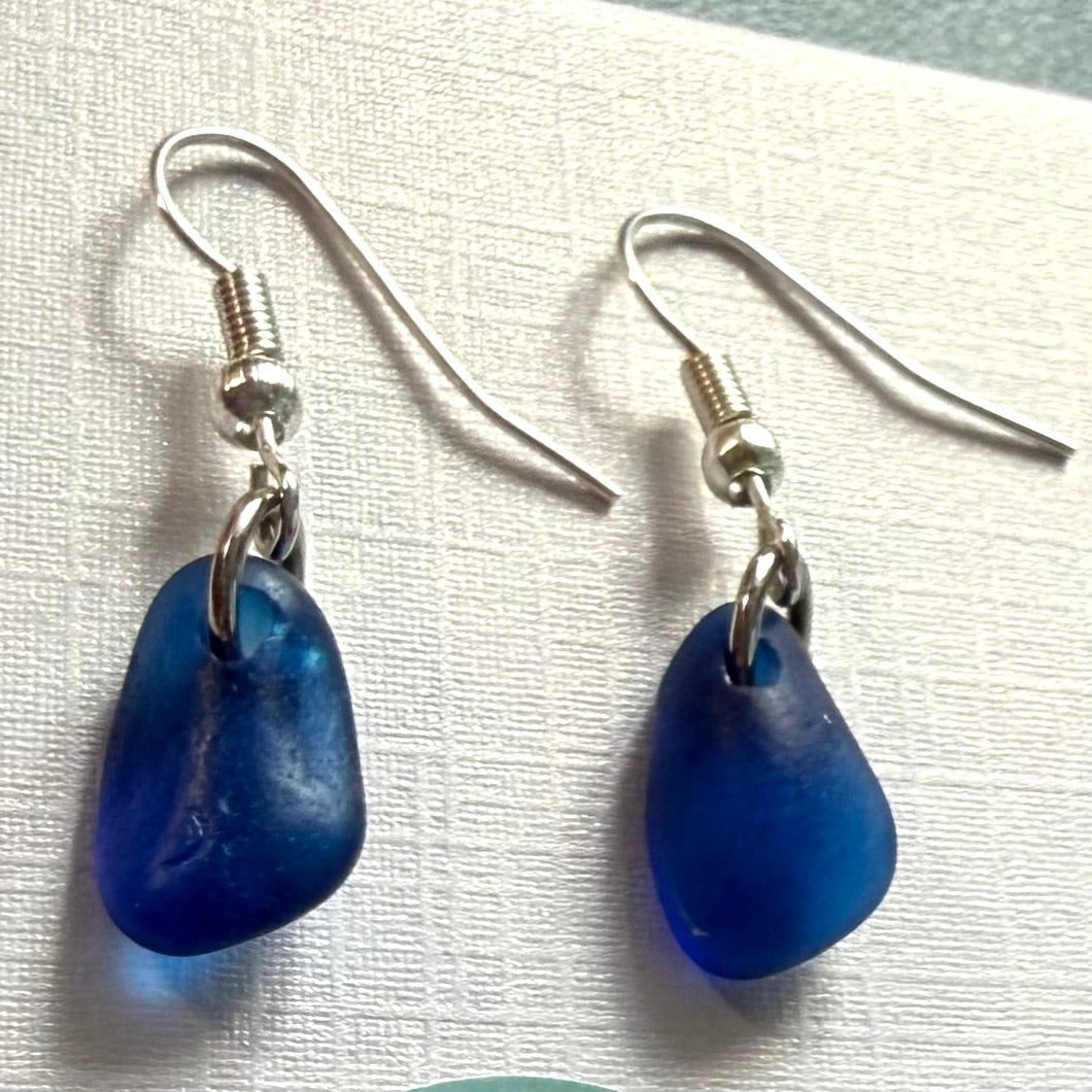 Statement Seaham Sea Glass and Glass Pearl Earrings