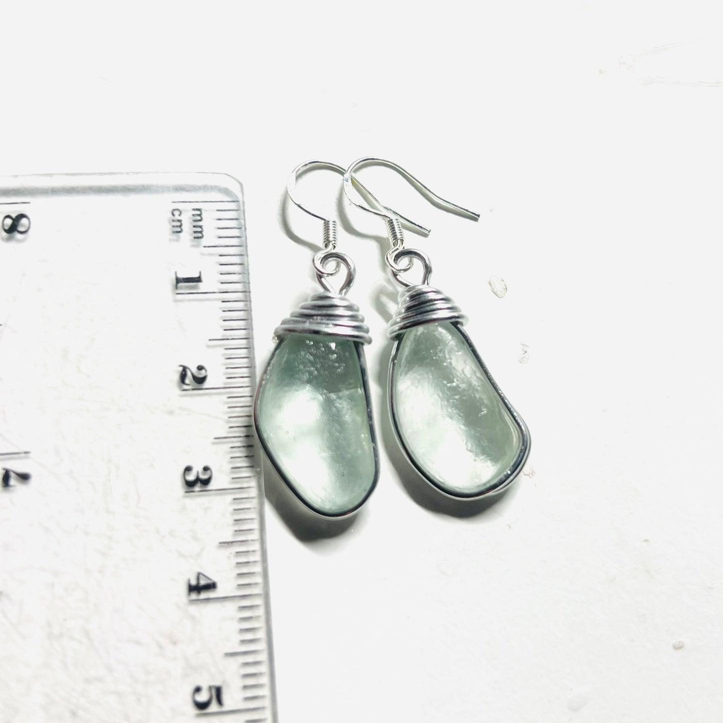 Seafoam Seaham Sea Glass Earrings